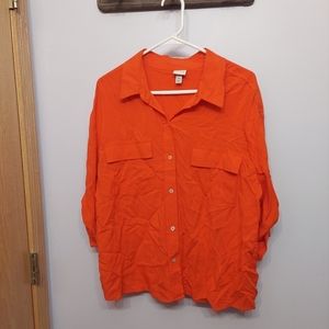 A new day flowy collared button up xxl 3/4 sleeve